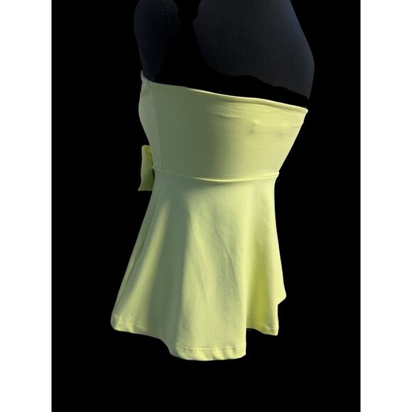 Susana Monaco Strapless Bow Front Top Lemon Yellow, BABY DOLL, SM - Picture 8 of 15